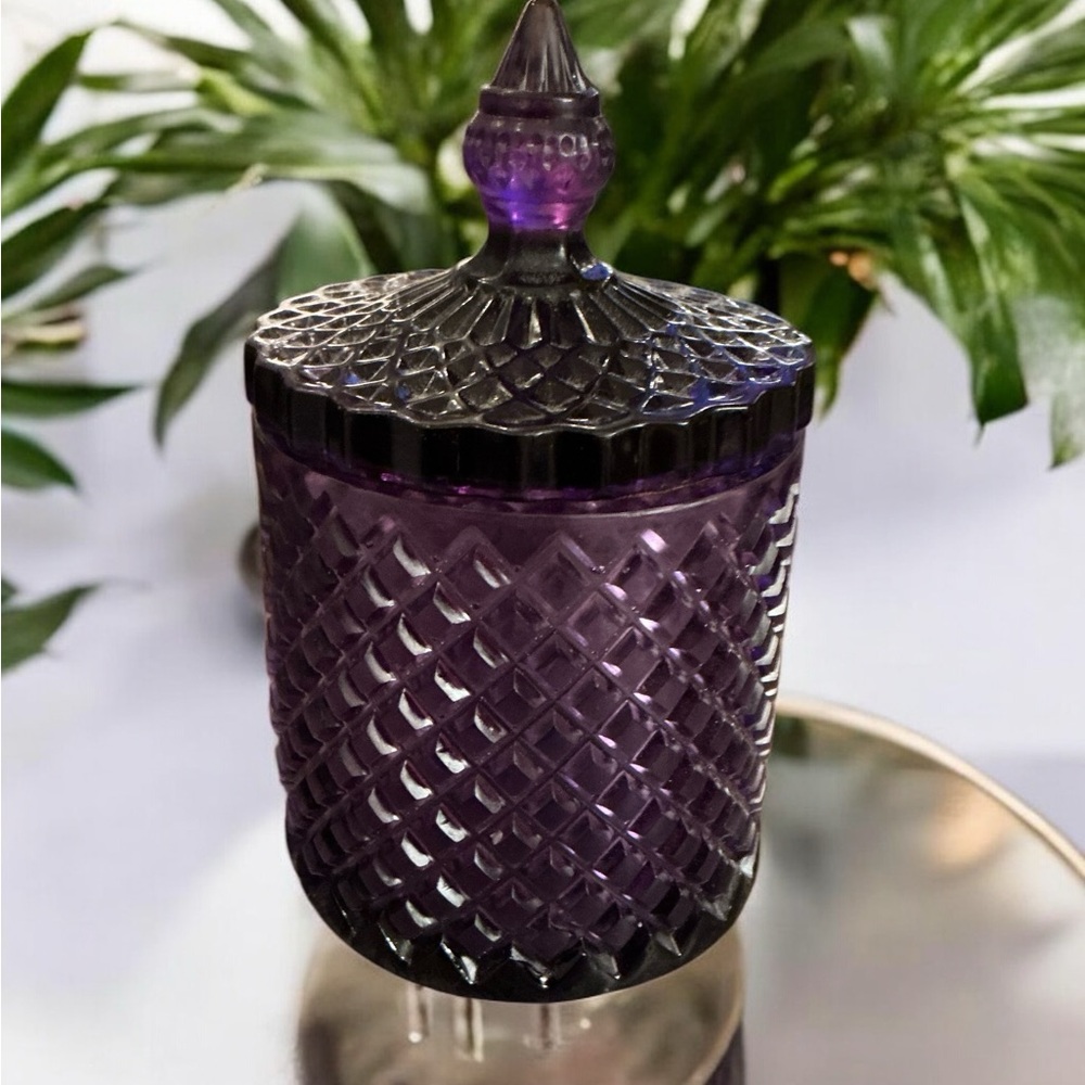 Purple Resin Vanity Jar with Lid